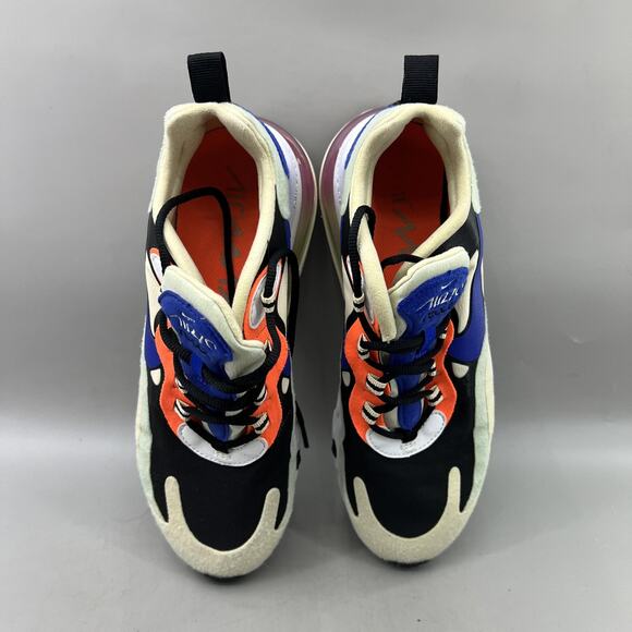 Nike Air Max 270 React Running Shoes Women Size 7 Cream Black Comfort Sneakers - Picture 5 of 8
